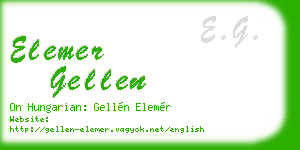 elemer gellen business card